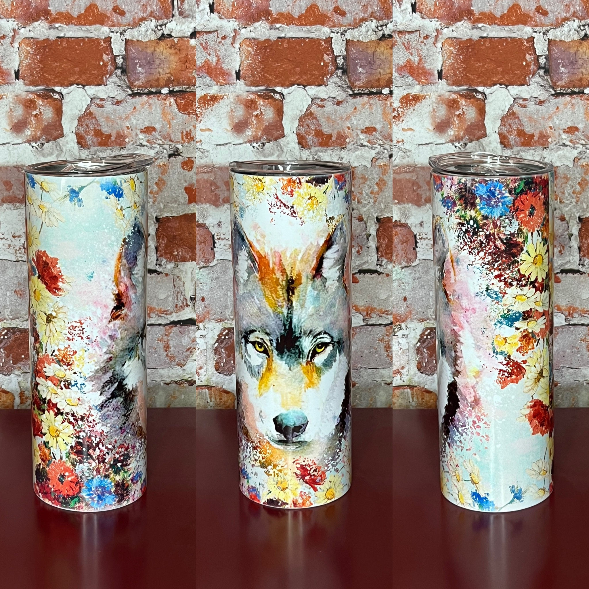 Wolf 20oz skinny tumbler