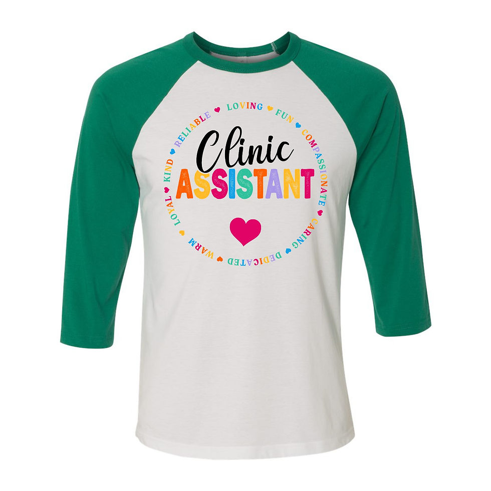 Thumbnail: Clinic Assistant w/Heart raglan tee