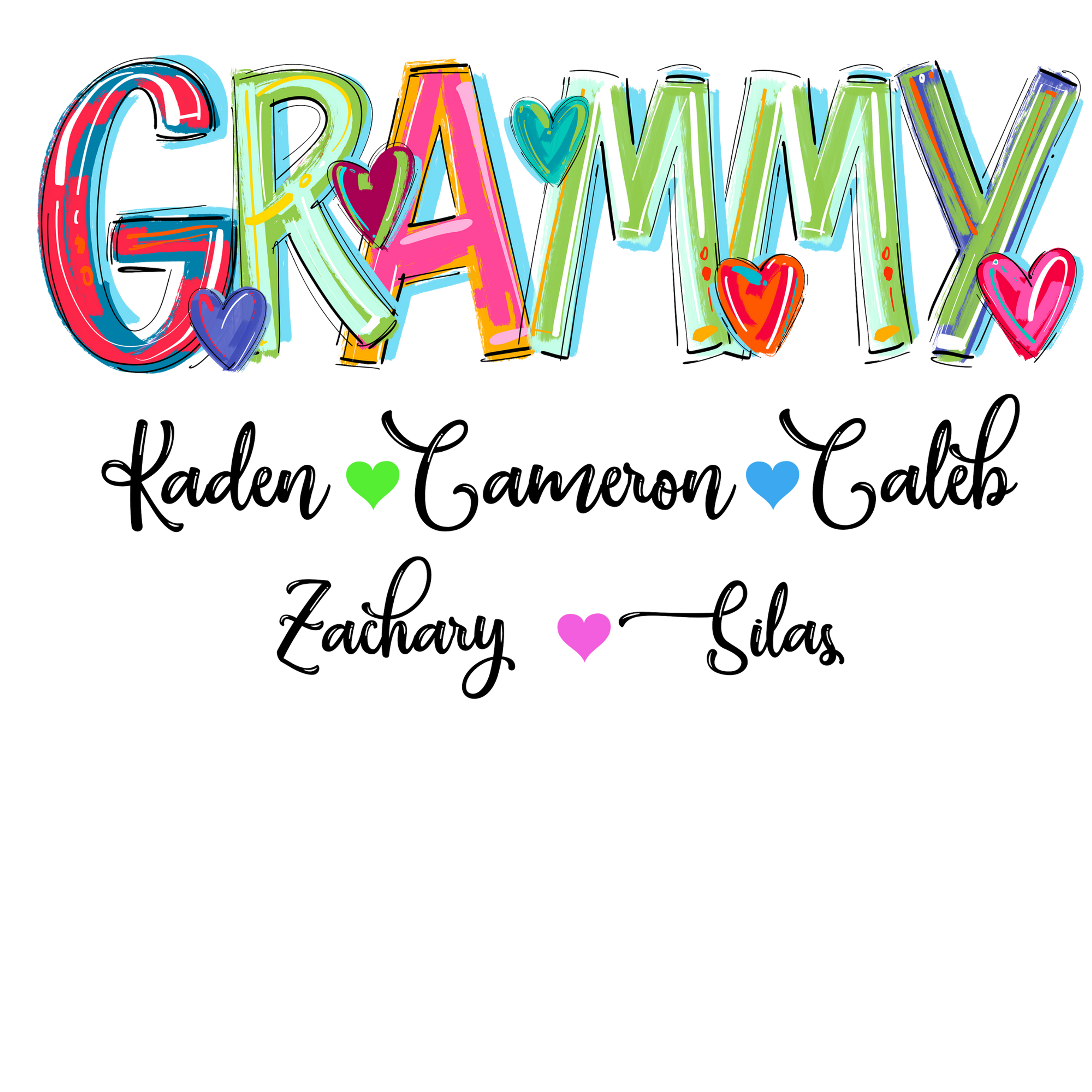 Cheerful Lettering Grandma/Mom/Aunt (etc) shirt - custom