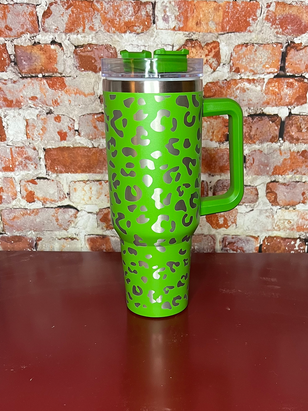 Thumbnail: 40oz  Leopard print tumbler with handle