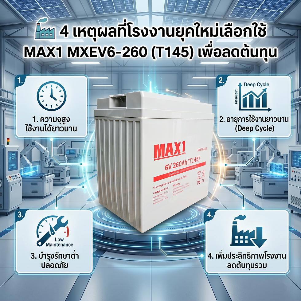 4 เหตุผลที่โรงงานยุคใหม่เลือกใช้ MAX1 MXEV6-260 (T145) เพื่อลดต้นทุน