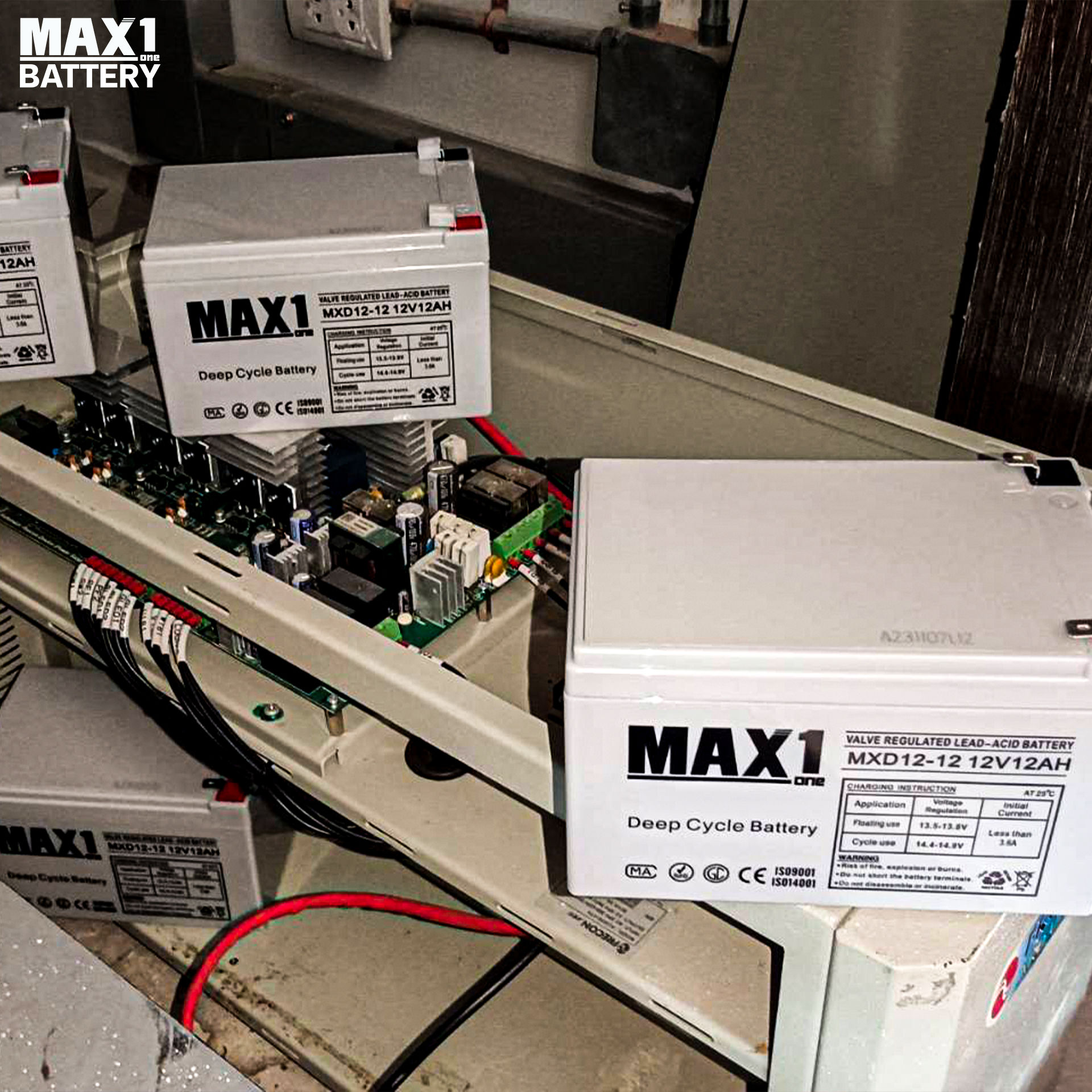 แบตเตอรี่เครื่องสำรองระบบไฟ MAX1 MXD12-12 (12V 12Ah) ดีฟไซเคิล: จ่ายไฟต่อเนื่อง ทนทาน คุ้มค่าทุกการใ