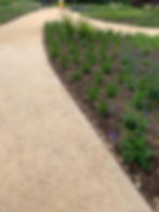 Self binding gravel path and edging with garden