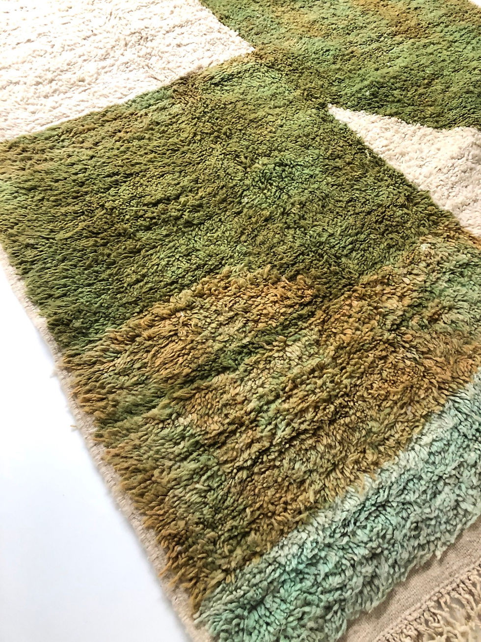 Miniature : Tapis berbère Boujaad a dégradés de vert 2,29x1,79m