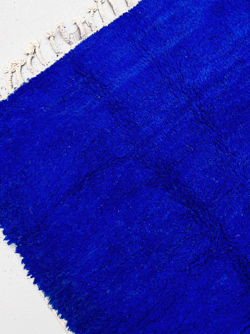 Miniature : Tapis berbère Beni Ouarain uni bleu majorelle 2,40x1,60m
