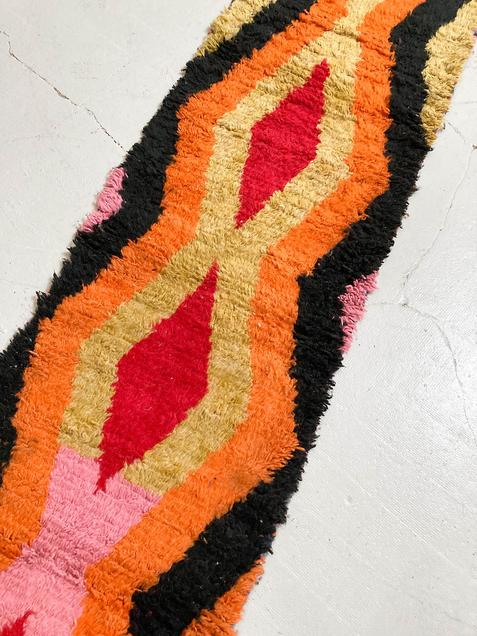 Miniature : Tapis berbère Boujaad couloir à motifs colorés 2,92x0,82m