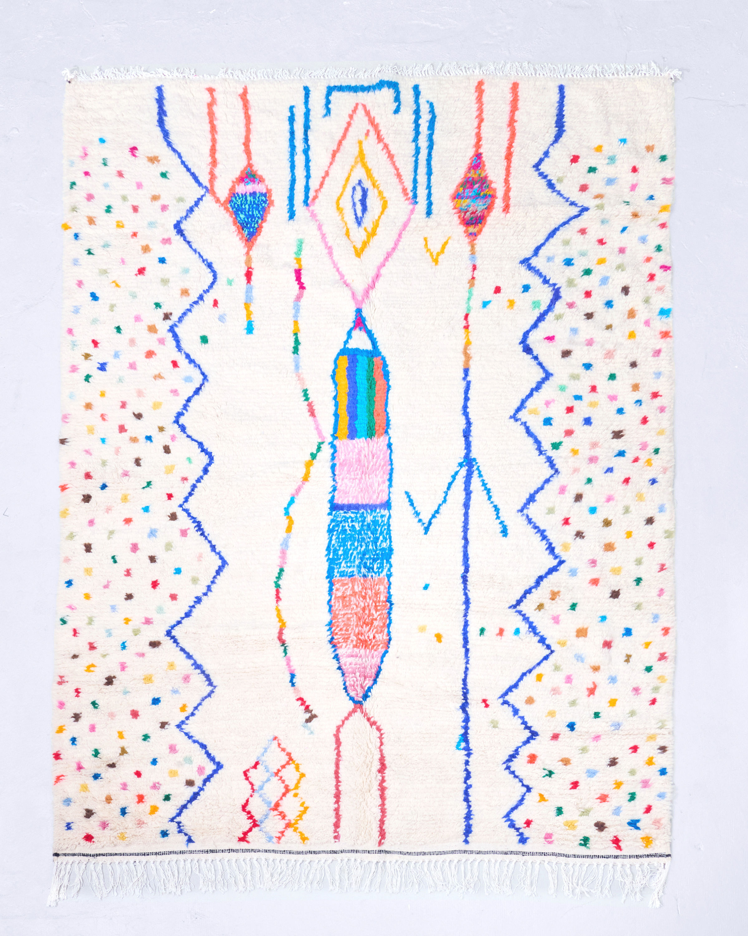 Tapis berbère Azilal à motifs colorés 2,86x1,97m