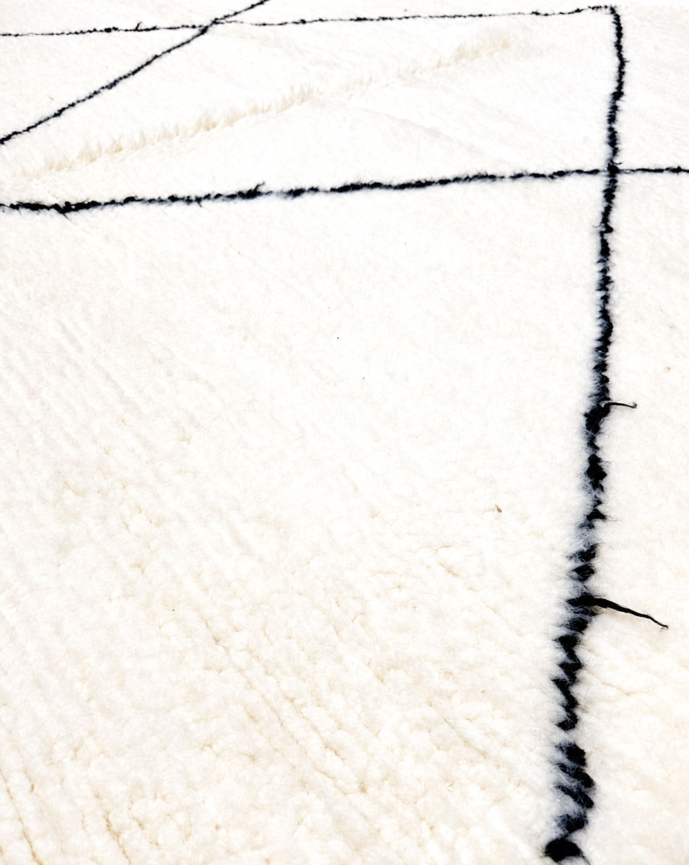 Miniatura: Alfombra bereber Beni Ouarain con rombos negros, 2,46 x 1,57 m