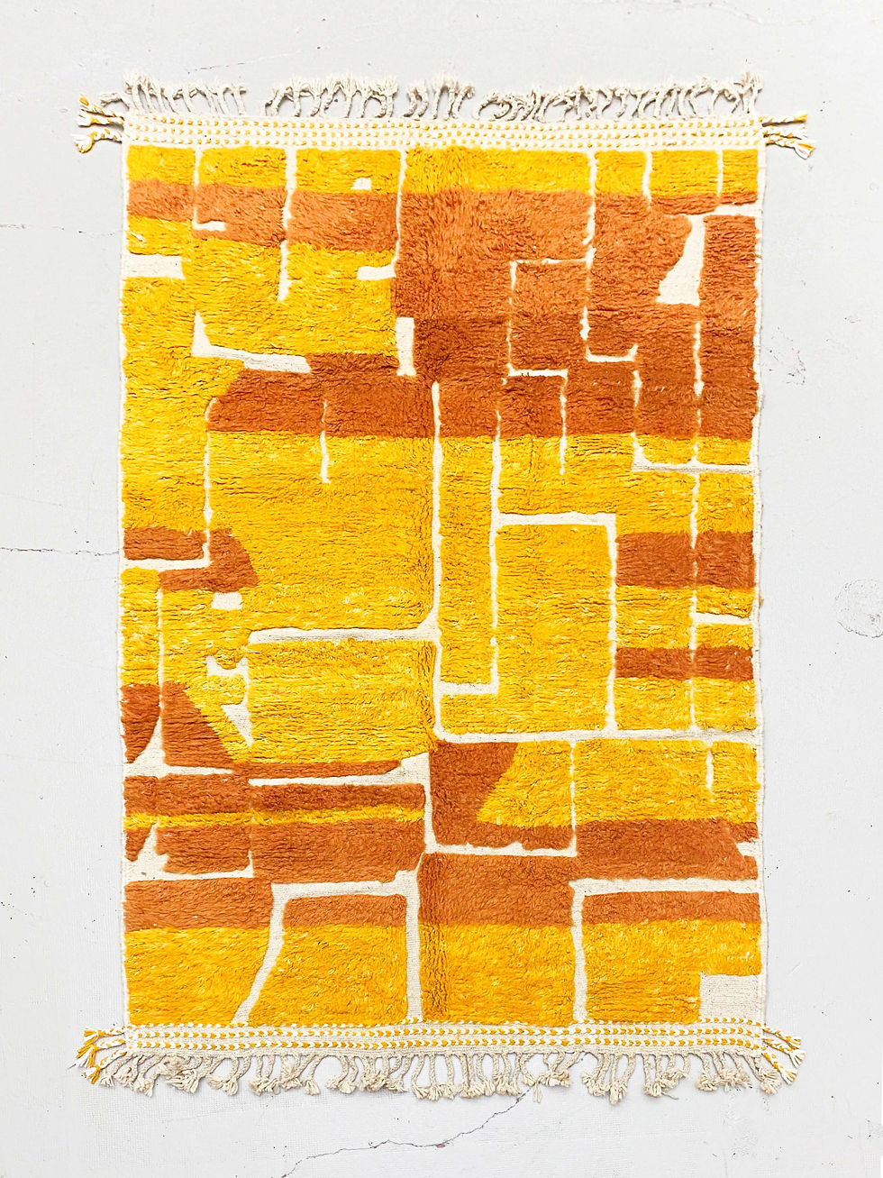 Miniature : Tapis berbère Beni Ouarain orangé à motifs gravés 2,42x1,56m