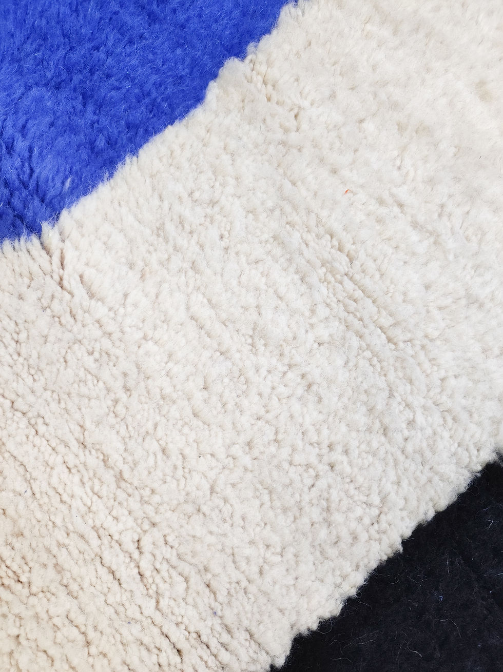 Miniature : Tapis berbère Boujaad écru à aplats colorés 2,98x2,20m