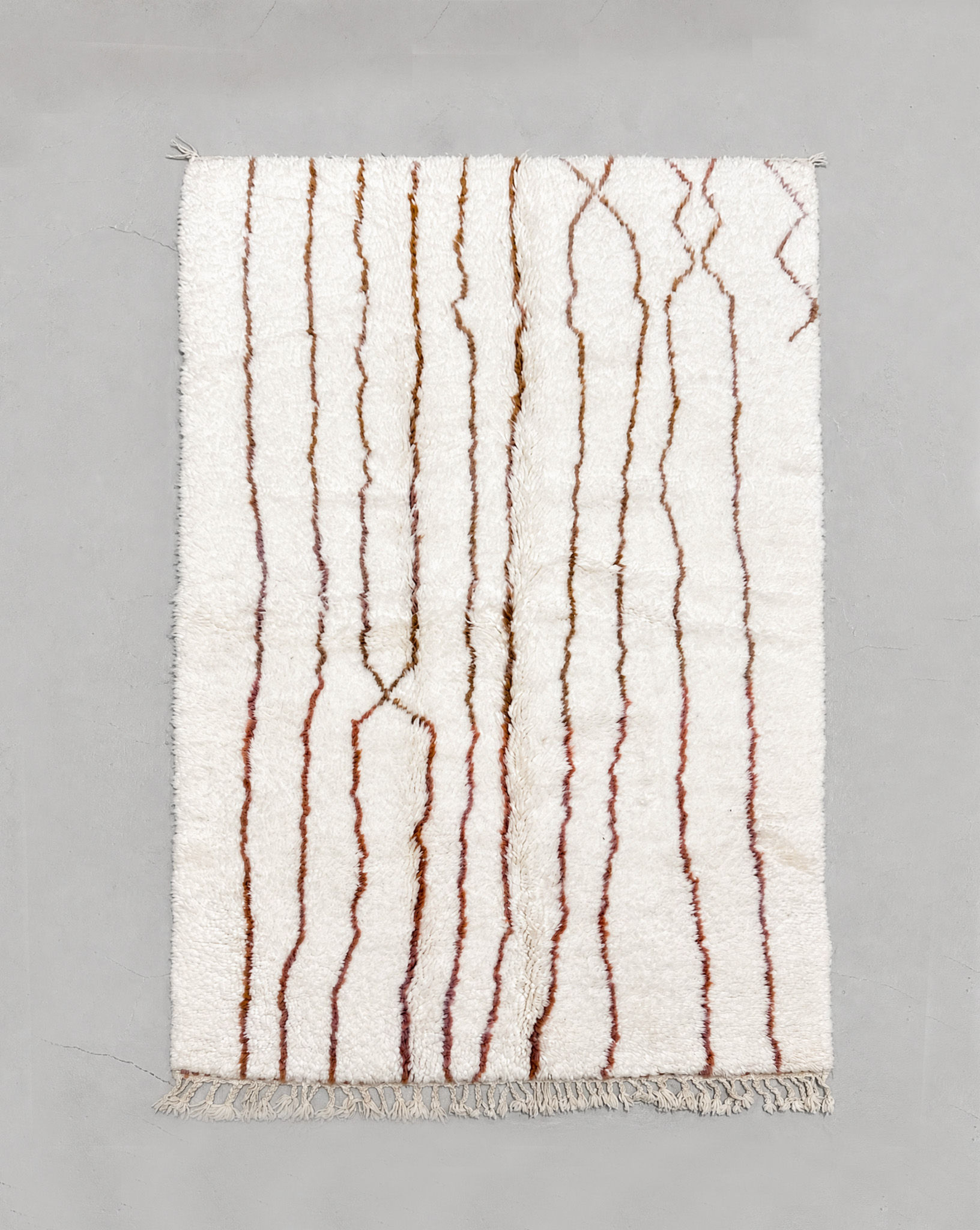 Tapis Beni Ouarain à lignes colorées 2,34x1,56m