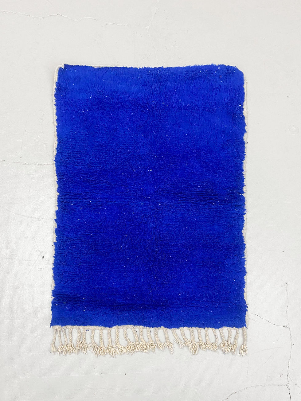 Miniature : Tapis berbère Beni Ouarain bleu majorelle uni 1,49x1,07m