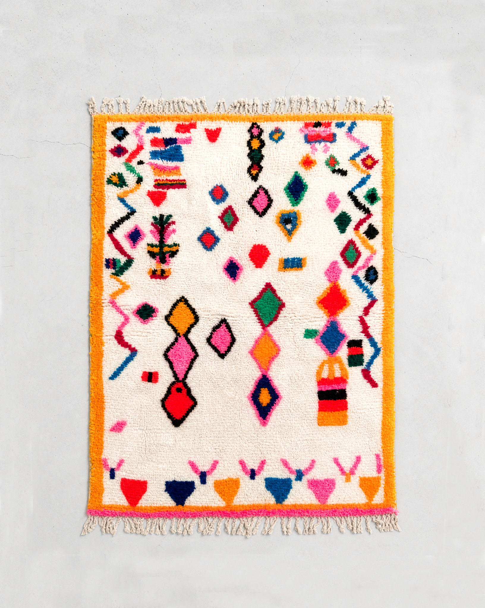 Tapis berbère Azilal à motifs colorés 1,84x1,12m