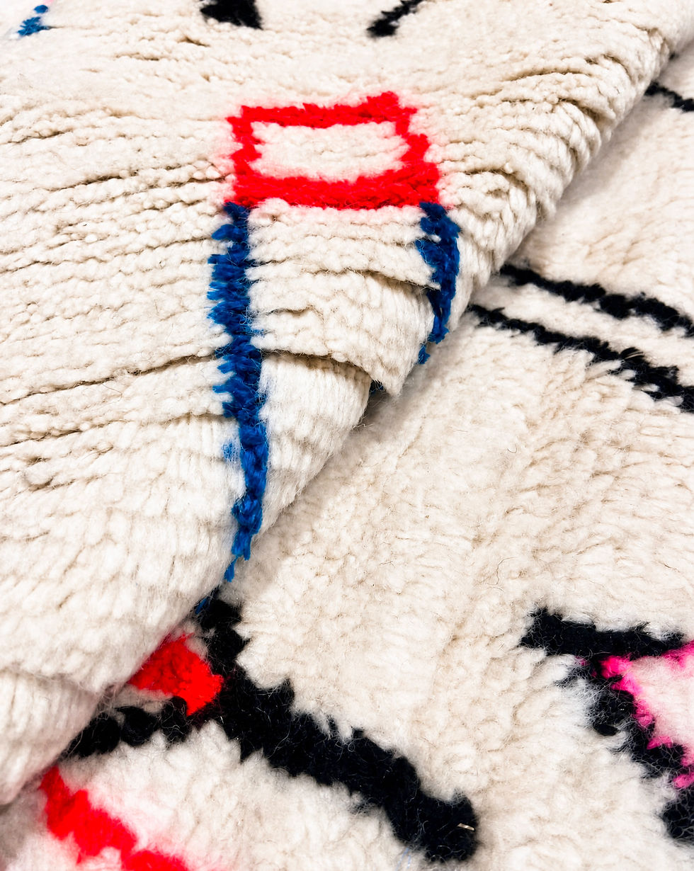 Miniature : Tapis berbère Azilal à motifs colorés 2,58x1,51m