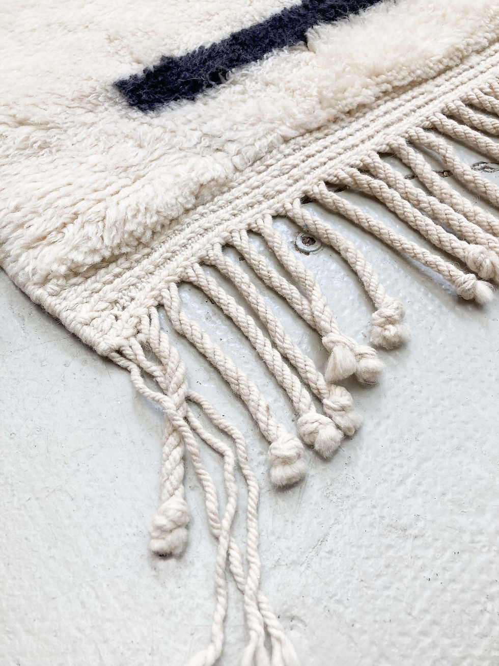 Miniature : Tapis berbère M'rirt écru à aplats colorés et chinés 2,44x1,84m
