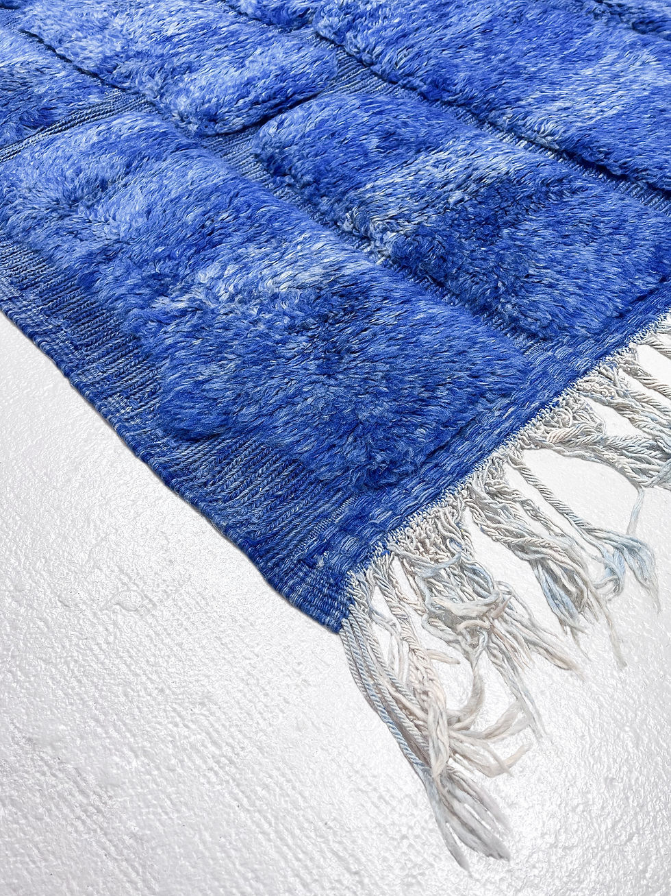 Miniatur: Berberteppich Beni Ouarain, gesprenkelt blau, 3,05 x 2,02 m