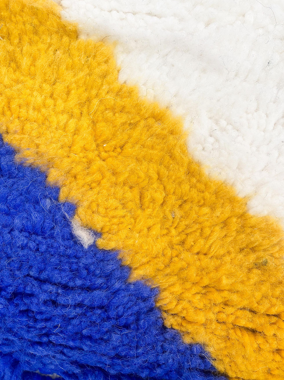 Miniature : Tapis berbère Beni Ouarain écru à motifs colorés 1,55x1,03m