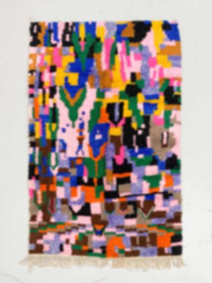 Alfombra bereber Boujaad con estampados multicolores, 2,57 x 1,50 m