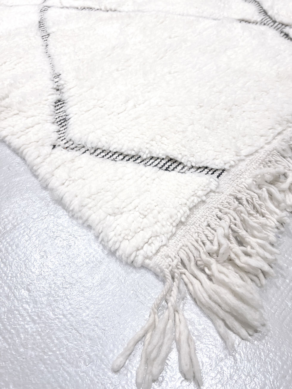 Miniature : Tapis berbère Beni Ouarain à losanges noirs 2x1,54m