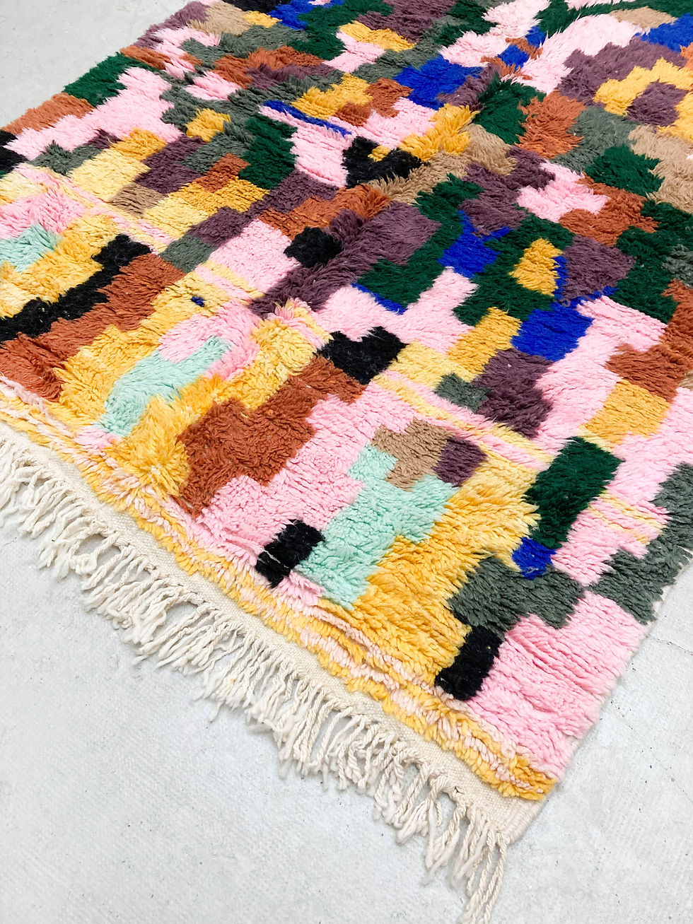 Miniature : Tapis berbère Boujaad à motifs multicolores 2,68x1,53m