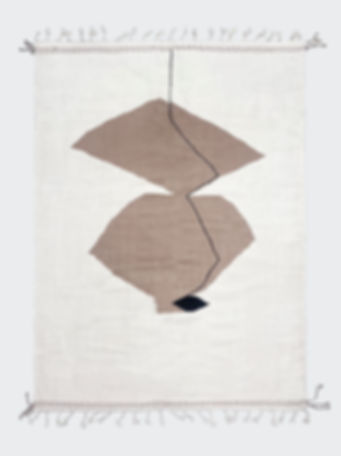 Marokkanischer Berber-Kelim in Ecru und Taupe, 3,01 x 2,01 m