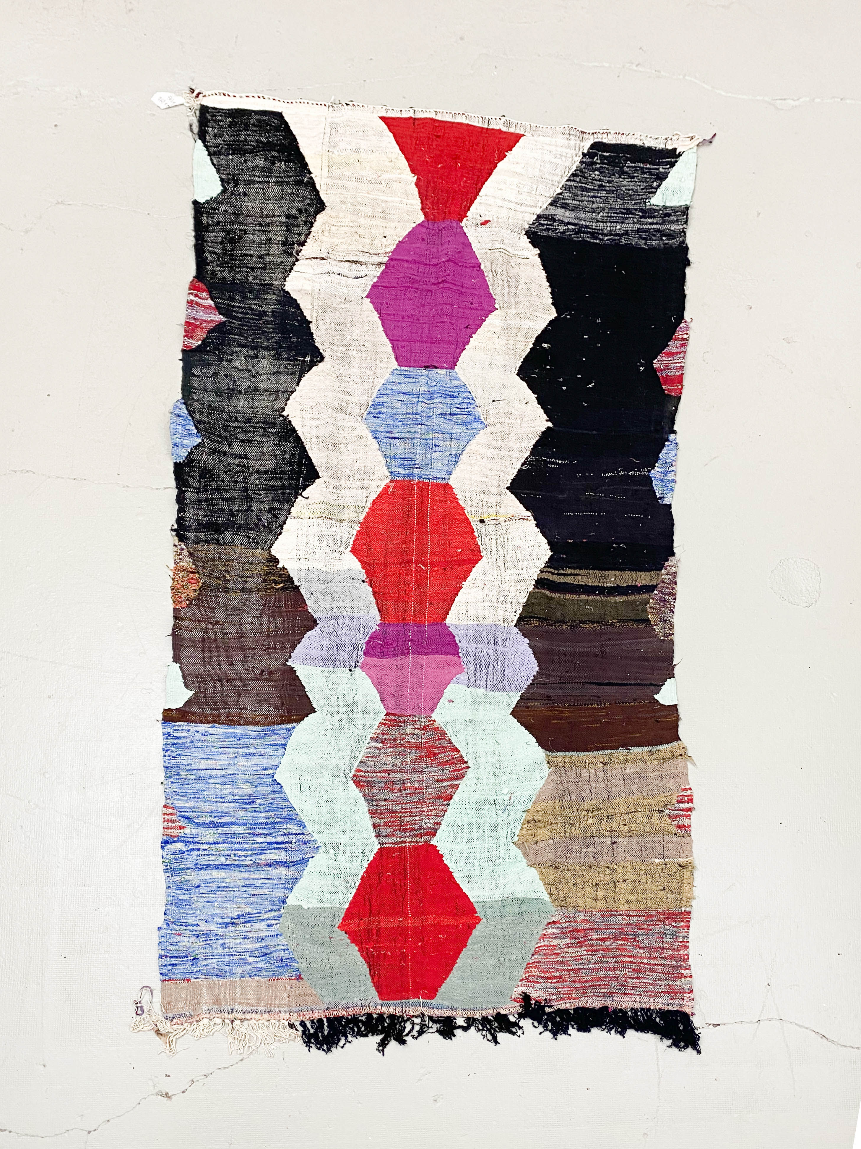 Kilim berbère Boucherouite 2,64x1,37m