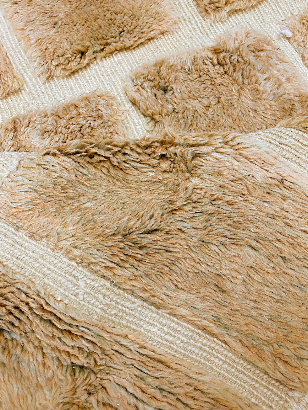 Miniature : Tapis berbère M'rirt chiné marron à motifs gravés 3,02x2,28m