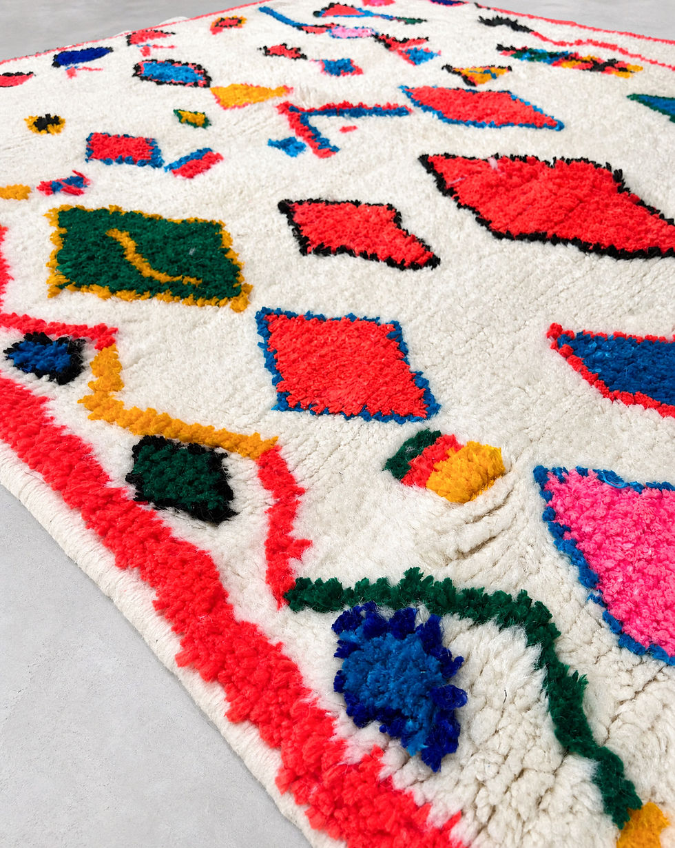 Miniature : Tapis berbère Azilal à motifs colorés 1,82X1,24m