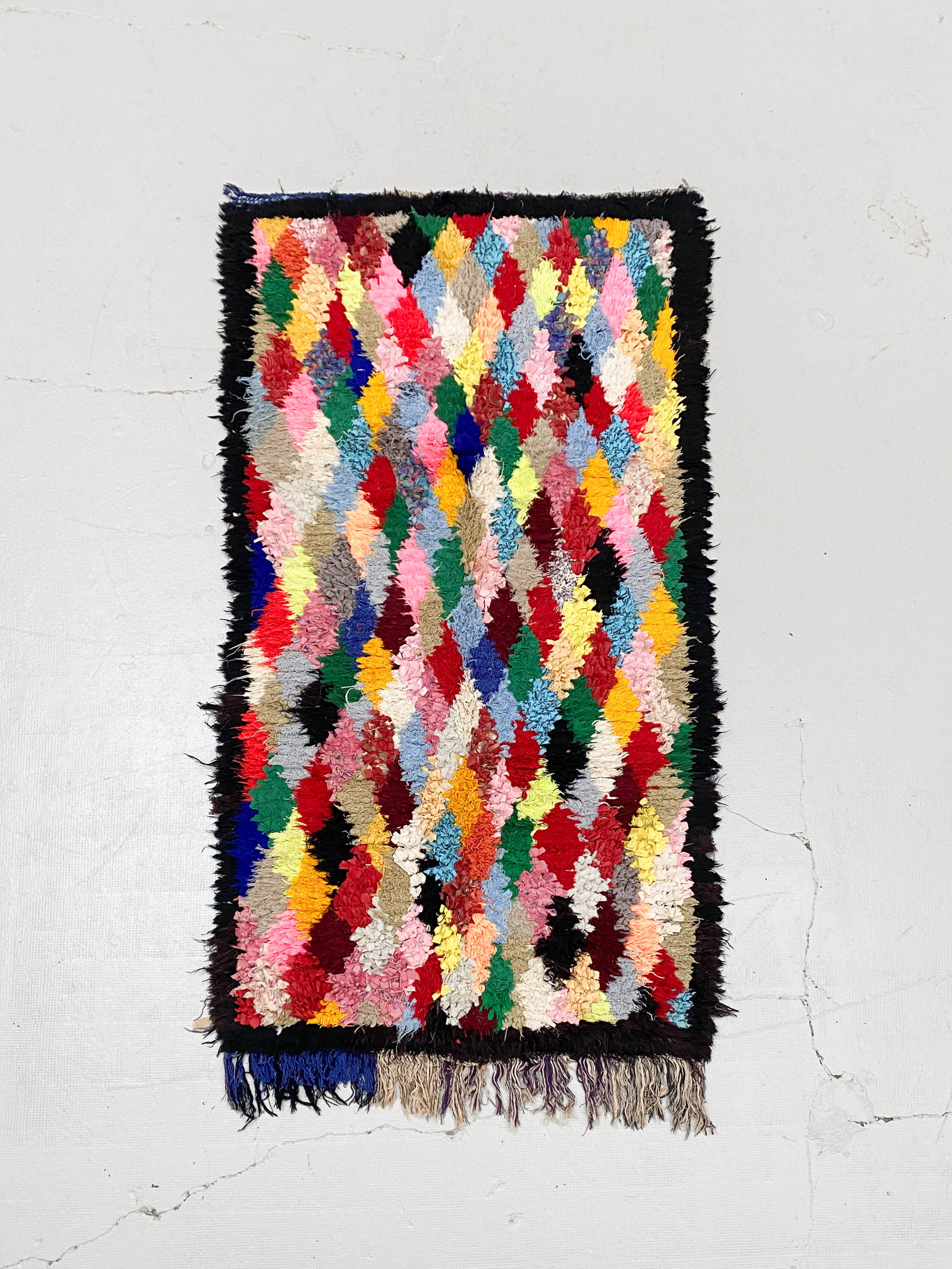 Tapis berbère Beni Ouarain à losanges colorés 1,85x0,97m