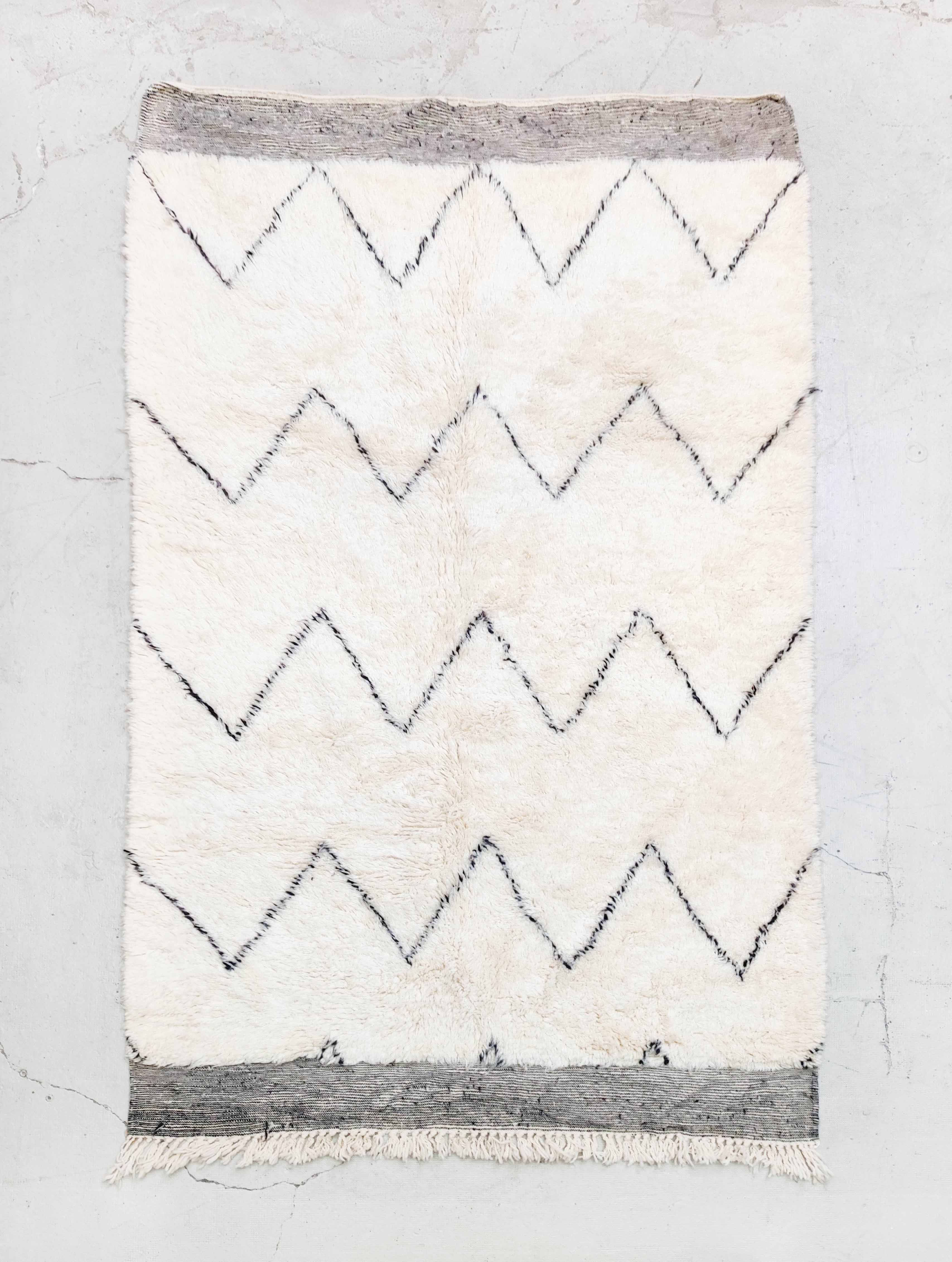 Tapis berbère Marmoucha à zigzags horizontaux 2,79x1,71m