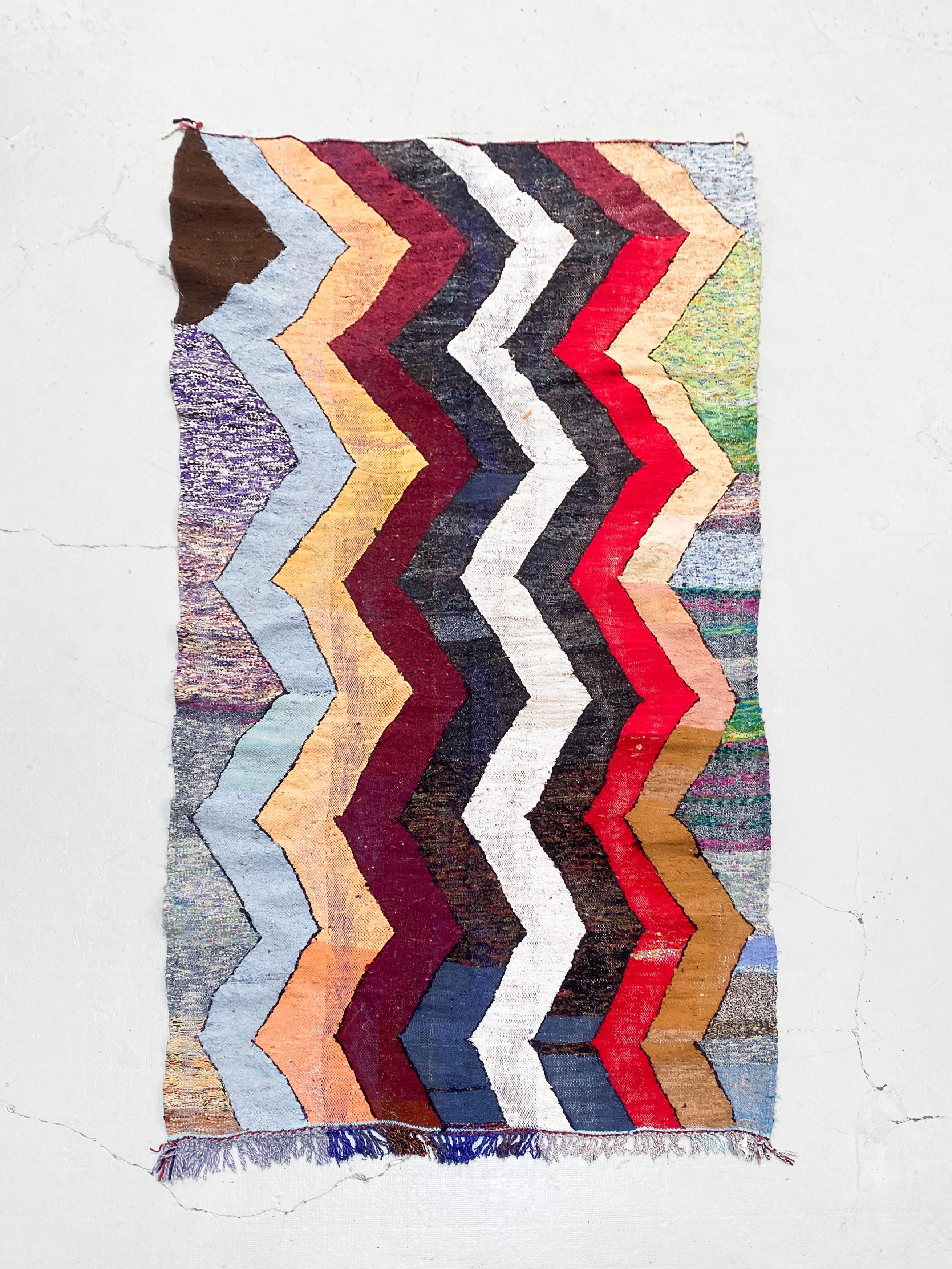 Tapis berbère Kilim Boucherouite 2,87x1,52m