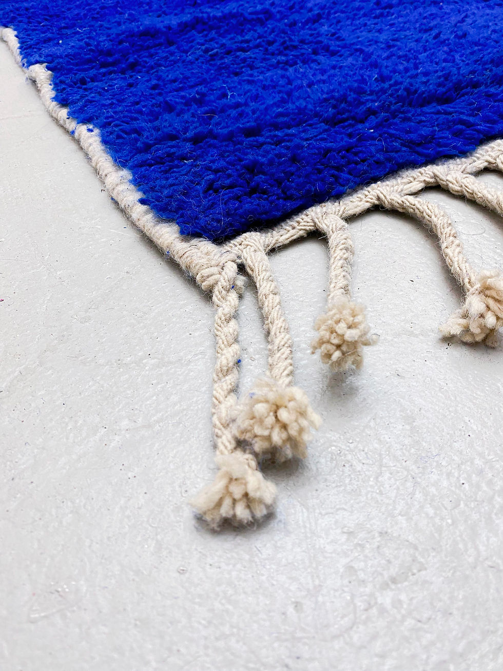 Miniature : Tapis berbère Beni Ouarain uni bleu majorelle 2,40x1,60m