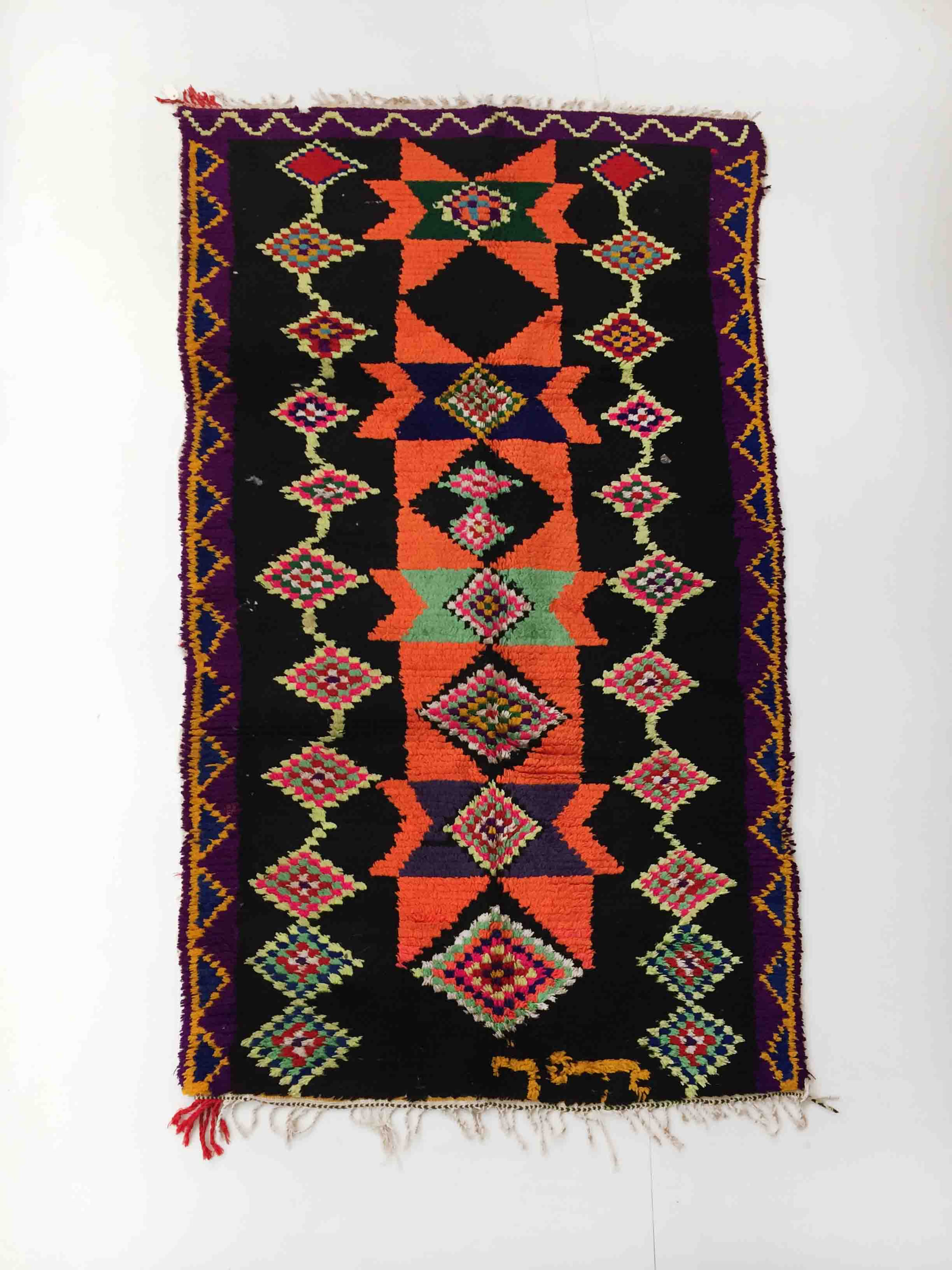 Tapis berbère Boucherouite 2,1x1,11m