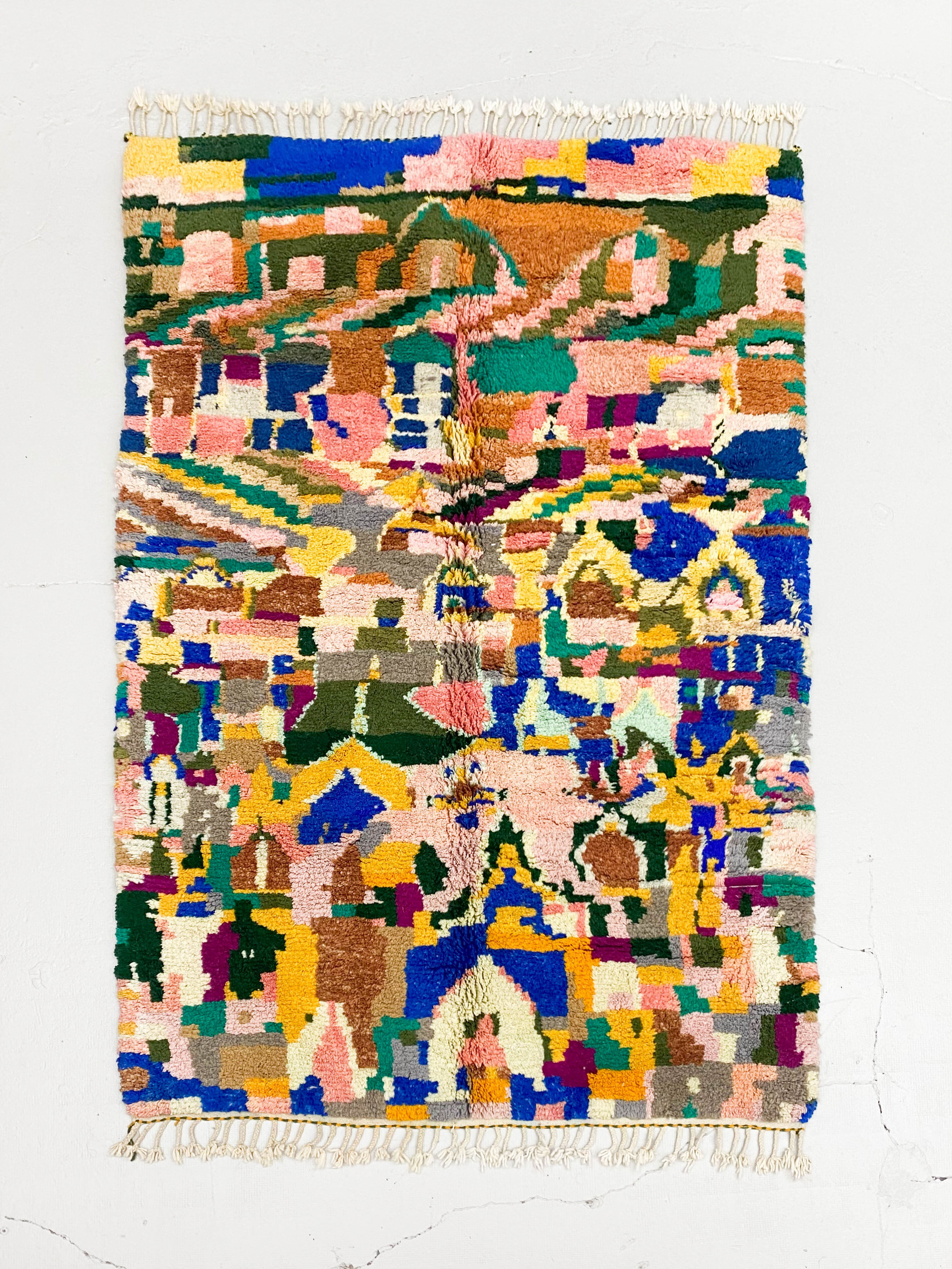 Tapis berbère Boujaad à motifs multicolores 2,48x1,67m