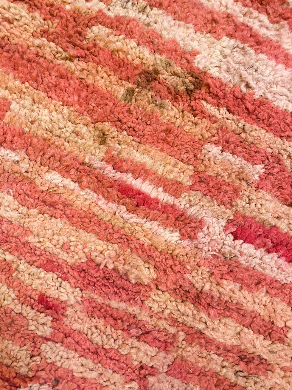 Miniature : Tapis berbère Boujaad ocre à motifs chinés 2,64x2,02m