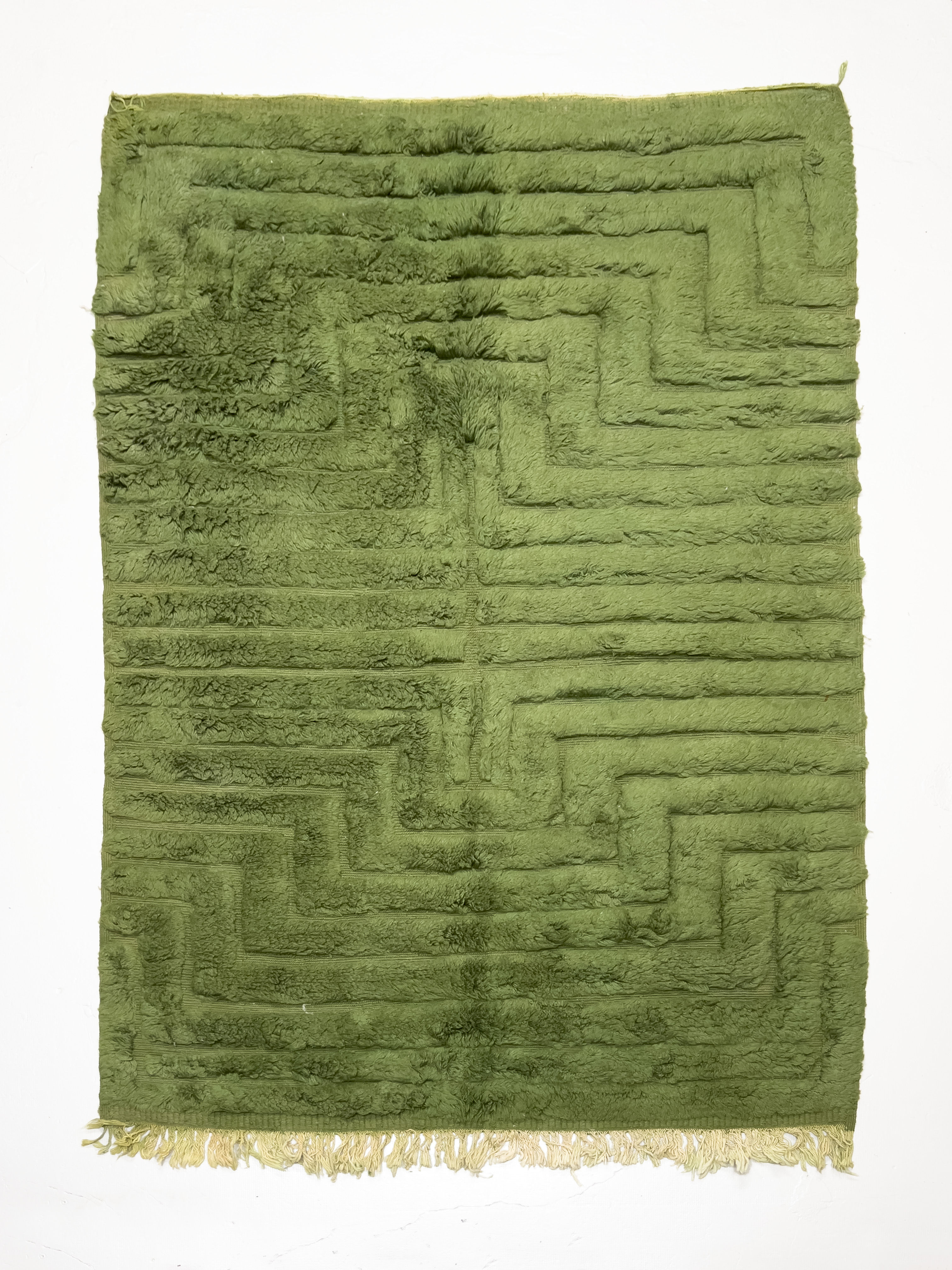 Tapis berbère Beni Ouarain vert 3,02x2,12m