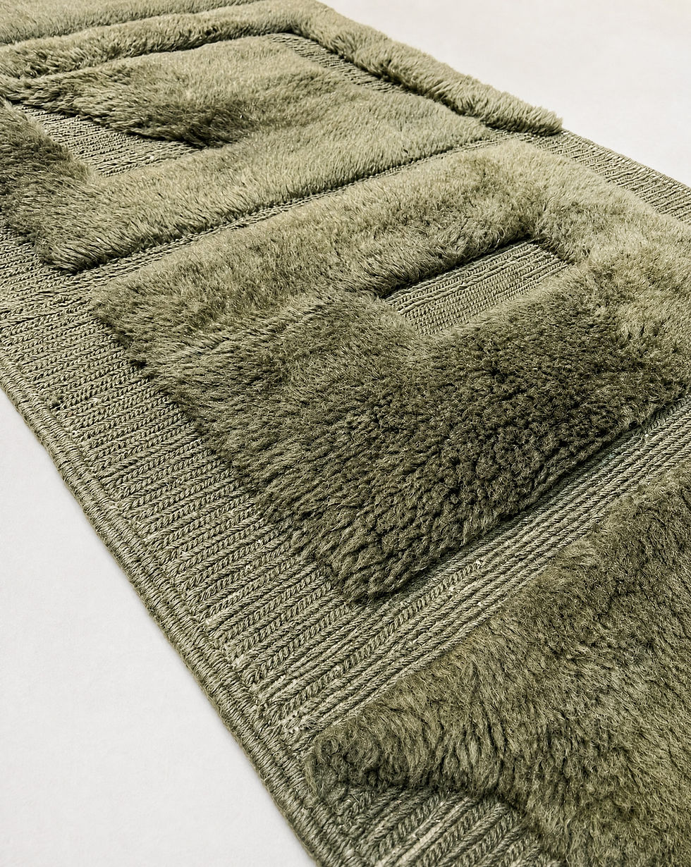 Miniature : Tapis berbère M'rirt kaki 2,91x0,82m