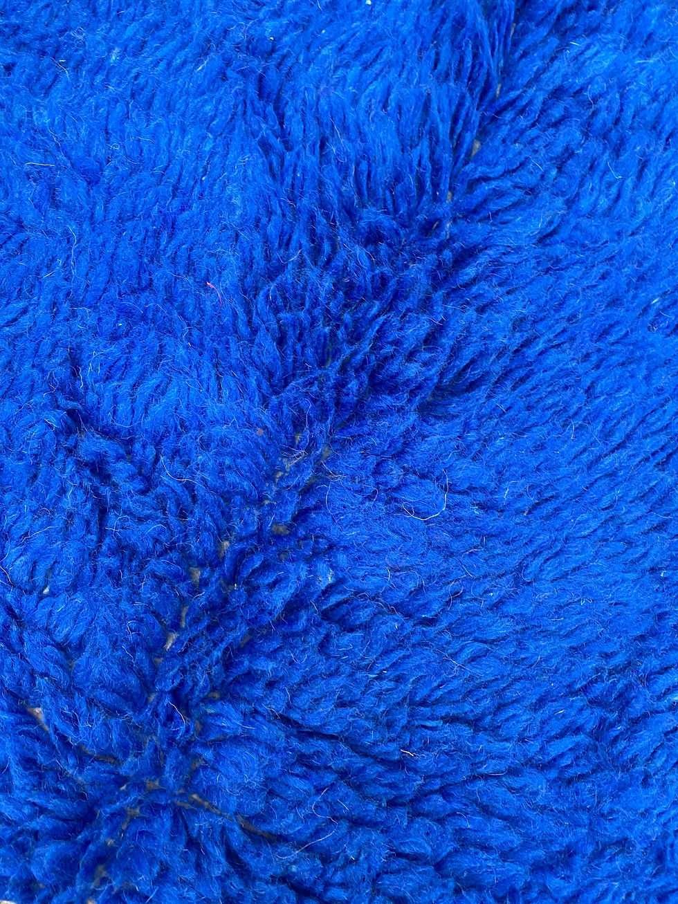 Miniature : Tapis berbère Beni Ouarain bleu majorelle uni 2,52x1,52m