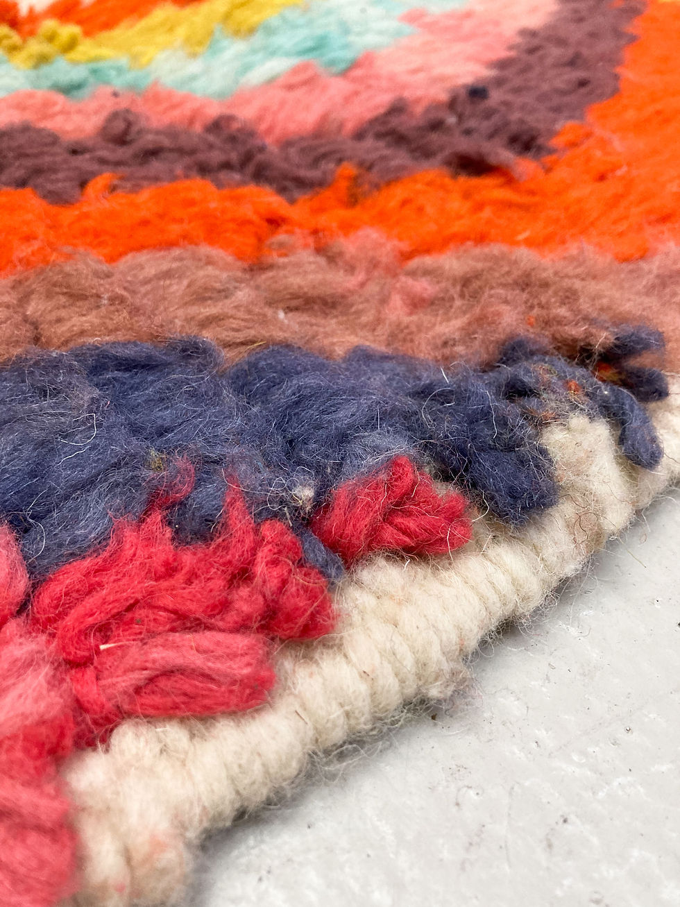 Miniature : Tapis berbère Boujaad couloir à losanges multicolores 3,36x0,82m