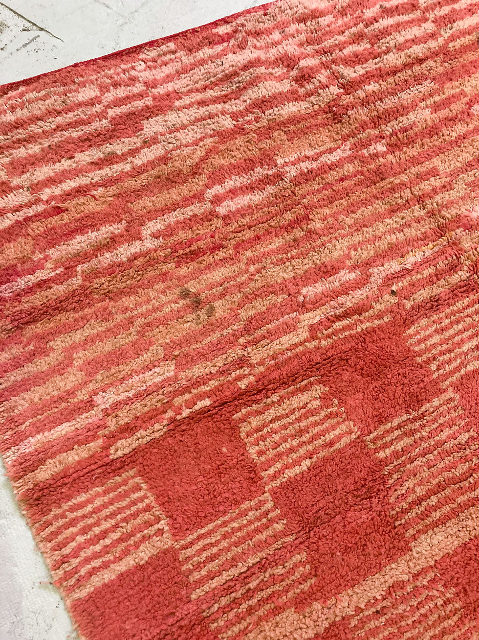Miniature : Tapis berbère Boujaad ocre à motifs chinés 2,64x2,02m