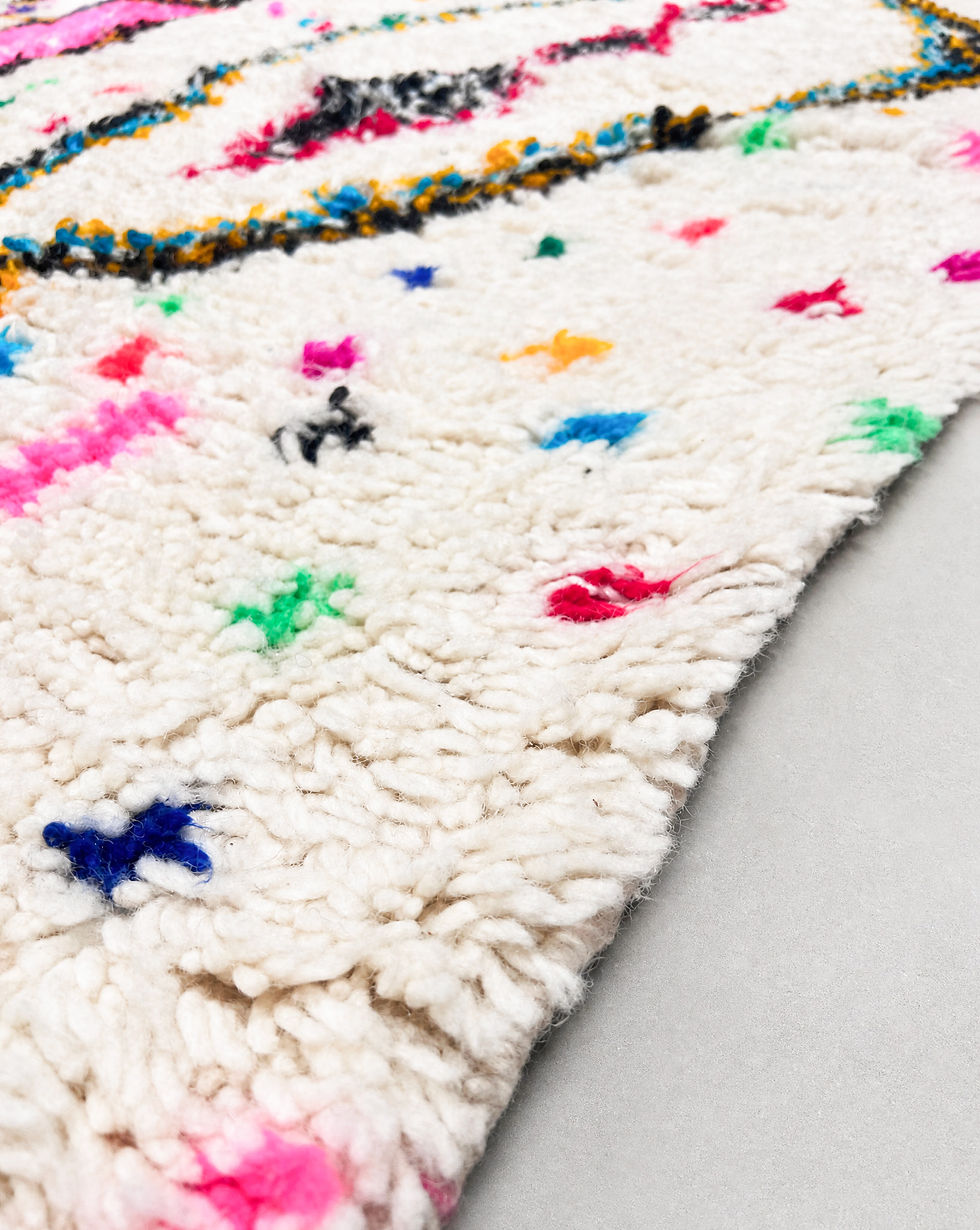 Miniature : Tapis berbère Azilal à motifs colorés 3,04x1,93m