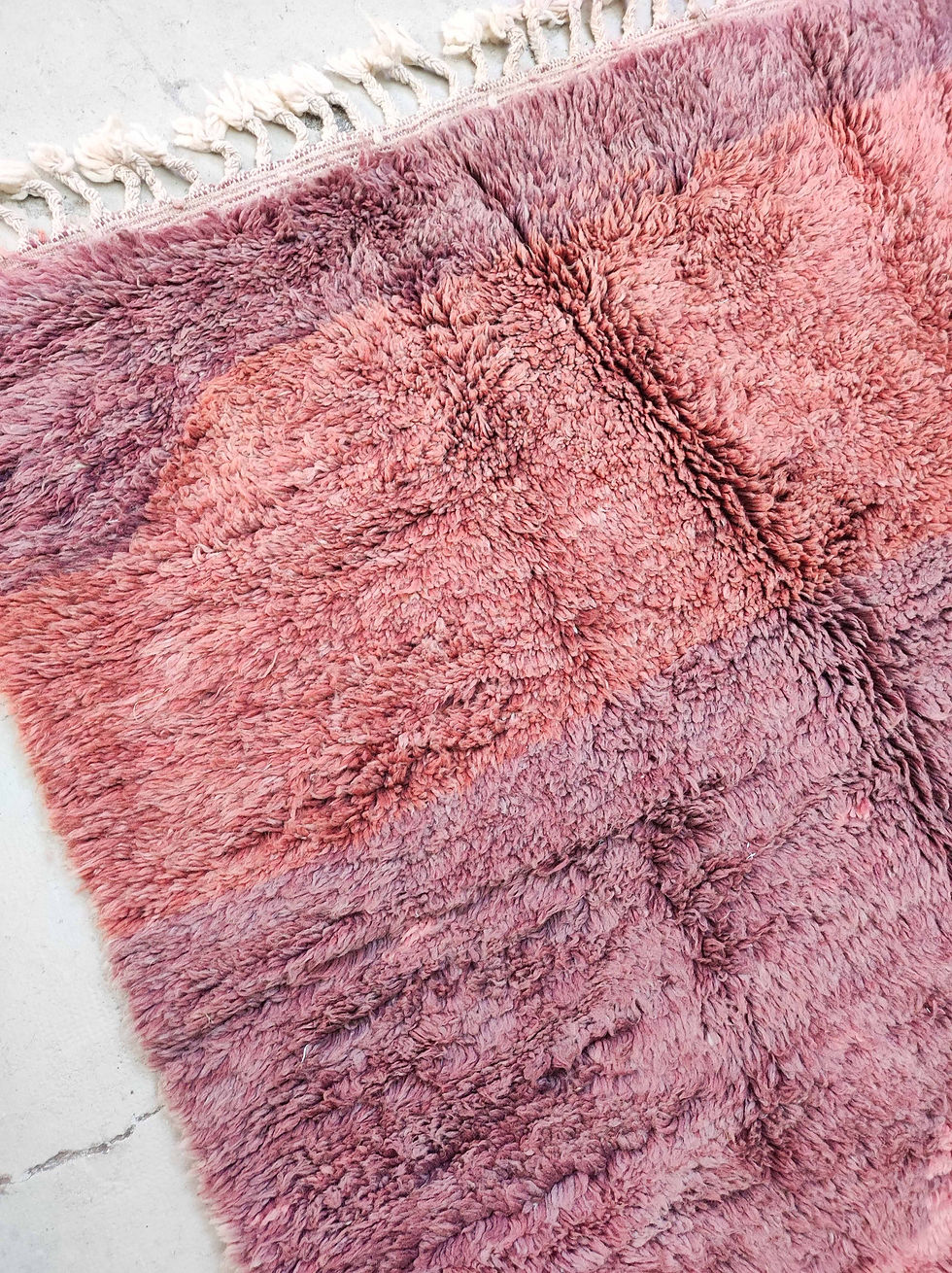 Miniature : Tapis berbère Beni Ouarain rose chiné 2,40x1,52m