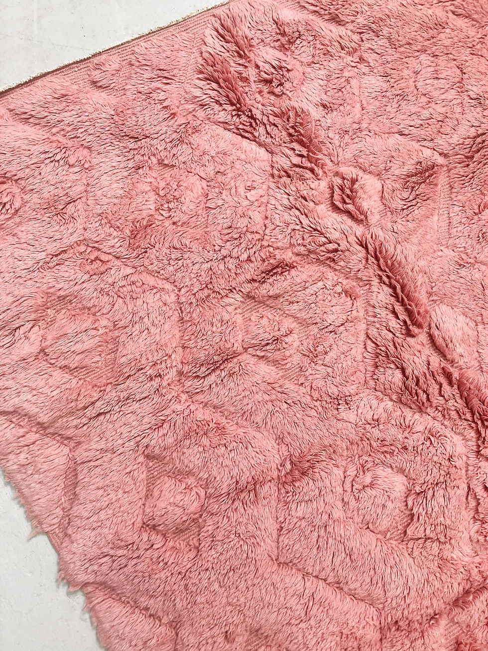 Miniatur: Rosa Beni Ouarain Berberteppich mit eingravierten Mustern, 3,10 x 2,03 m