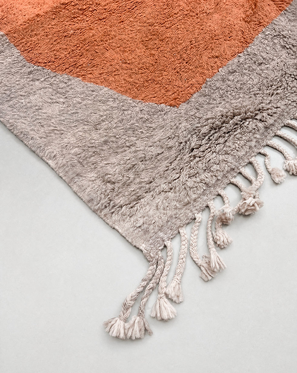 Miniatura: Alfombra bereber Beni Ouarain marrón y naranja, 3,10 x 2,01 m