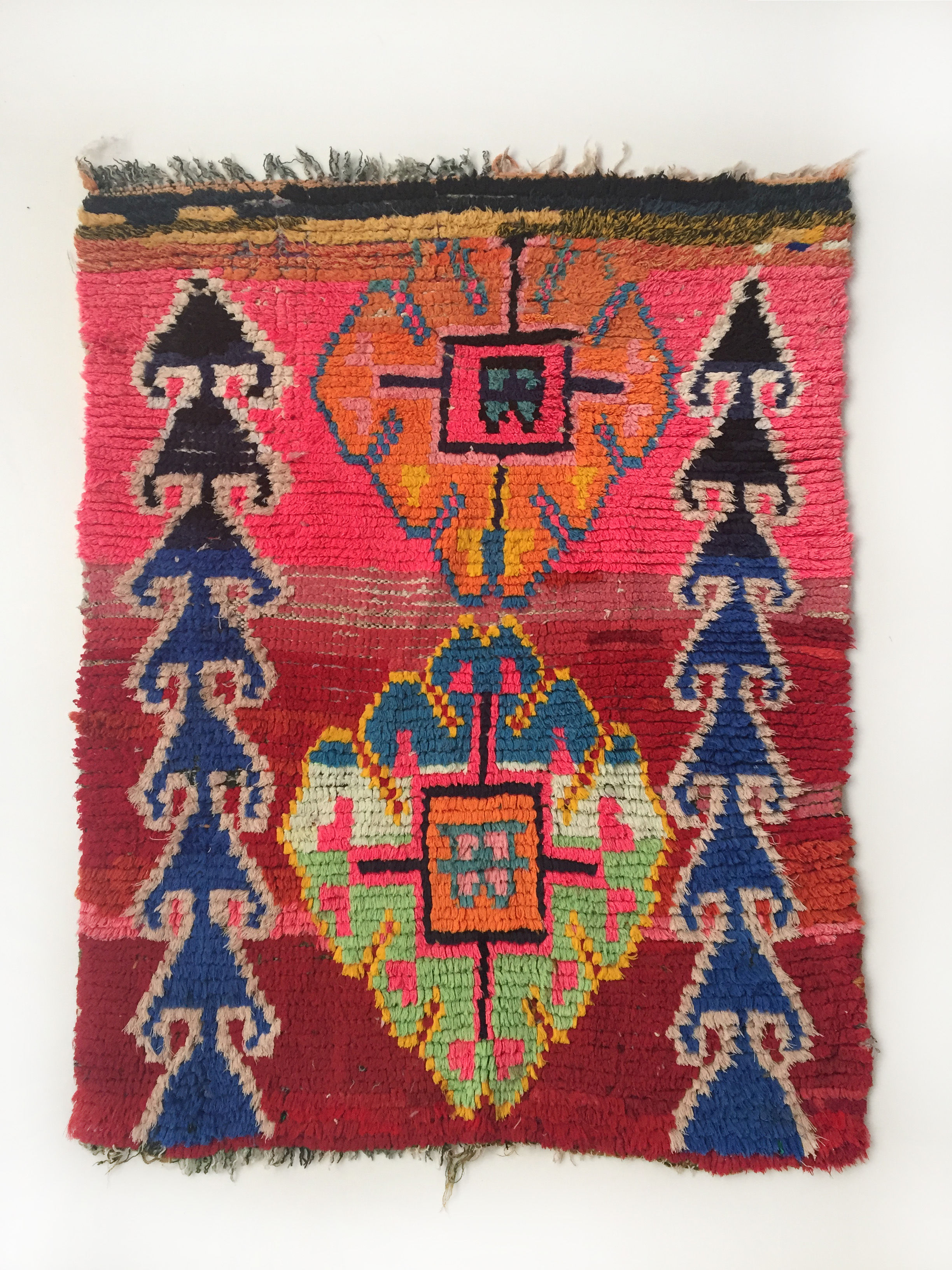 Tapis berbère Beni Ouarain à motifs colorés 1,06x0,82m