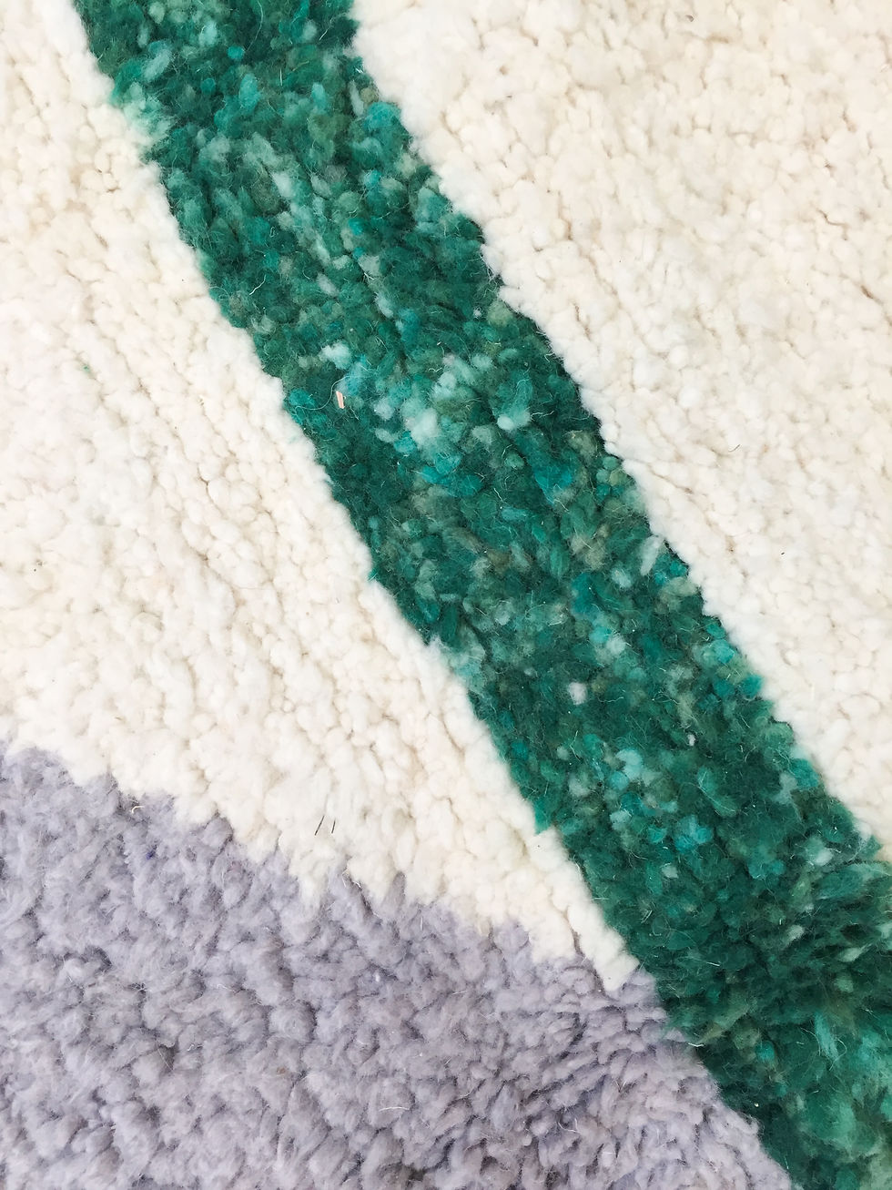 Miniature : Tapis berbère Beni Ouarain écru à motifs colorés 2,93x1,98m
