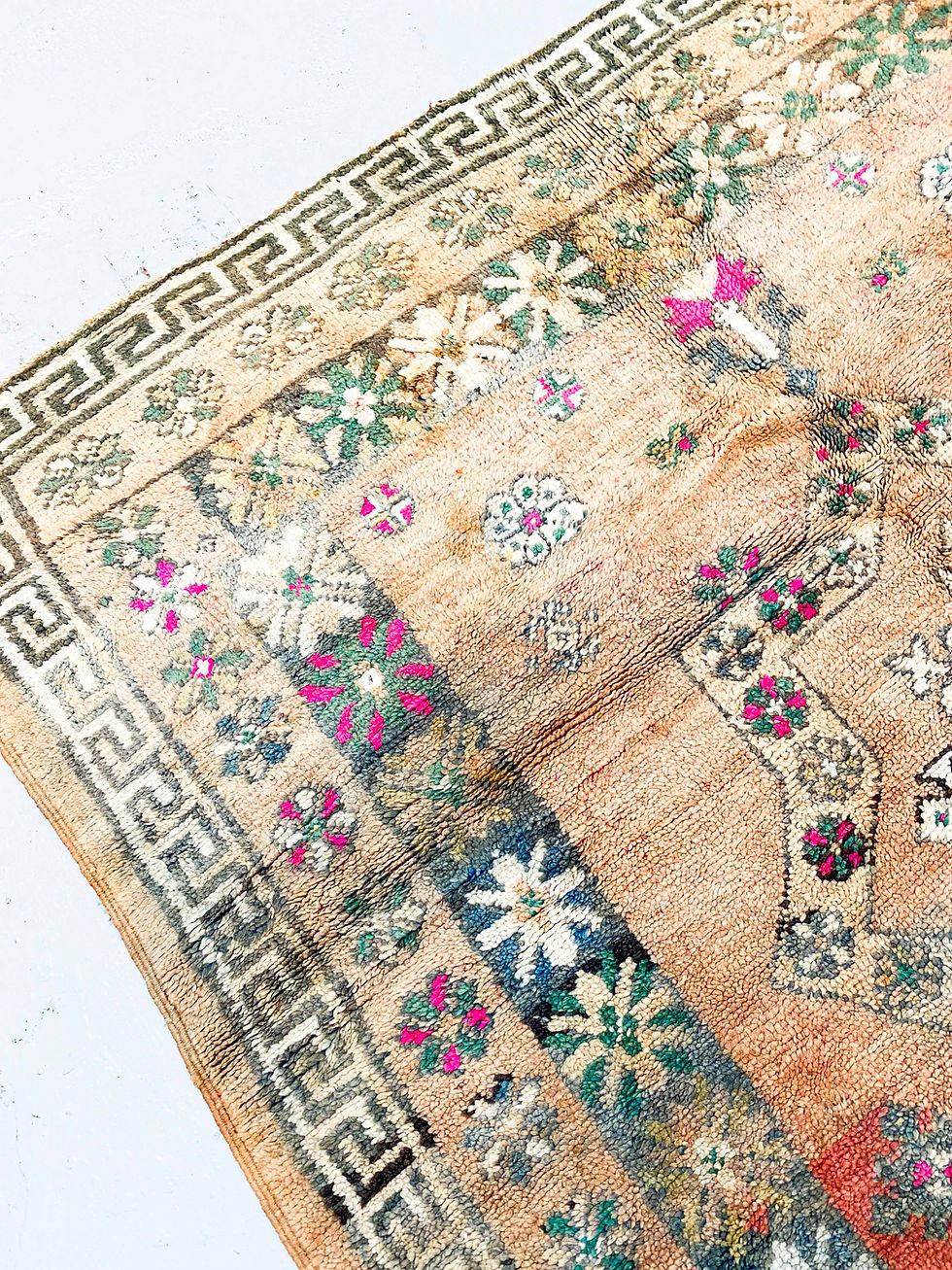 Miniature : Tapis berbère Boujaad ancien à motifs colorés 2,93x1,93m