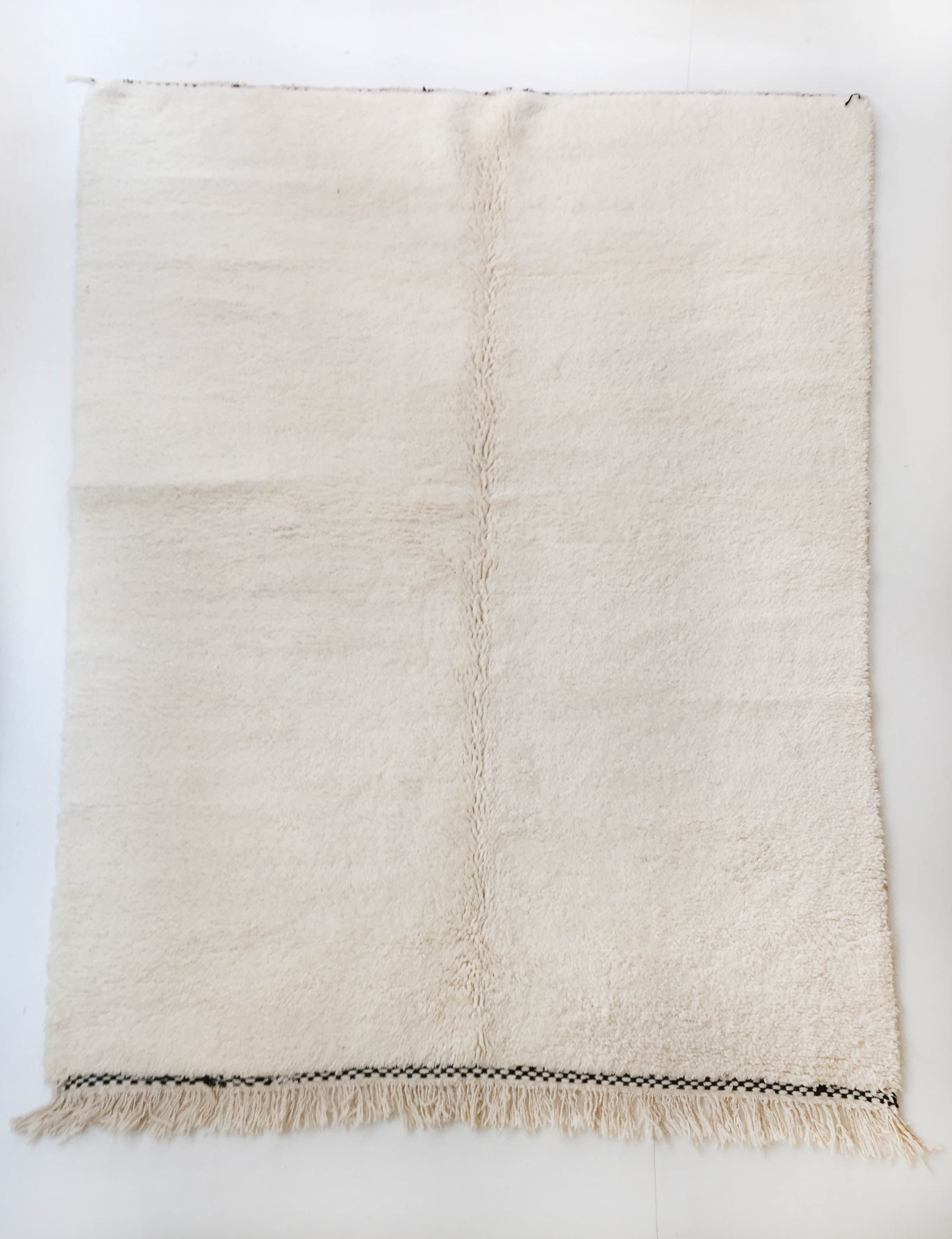 Tapis berbère Beni Ouarain écru uni 2,90x1,97m