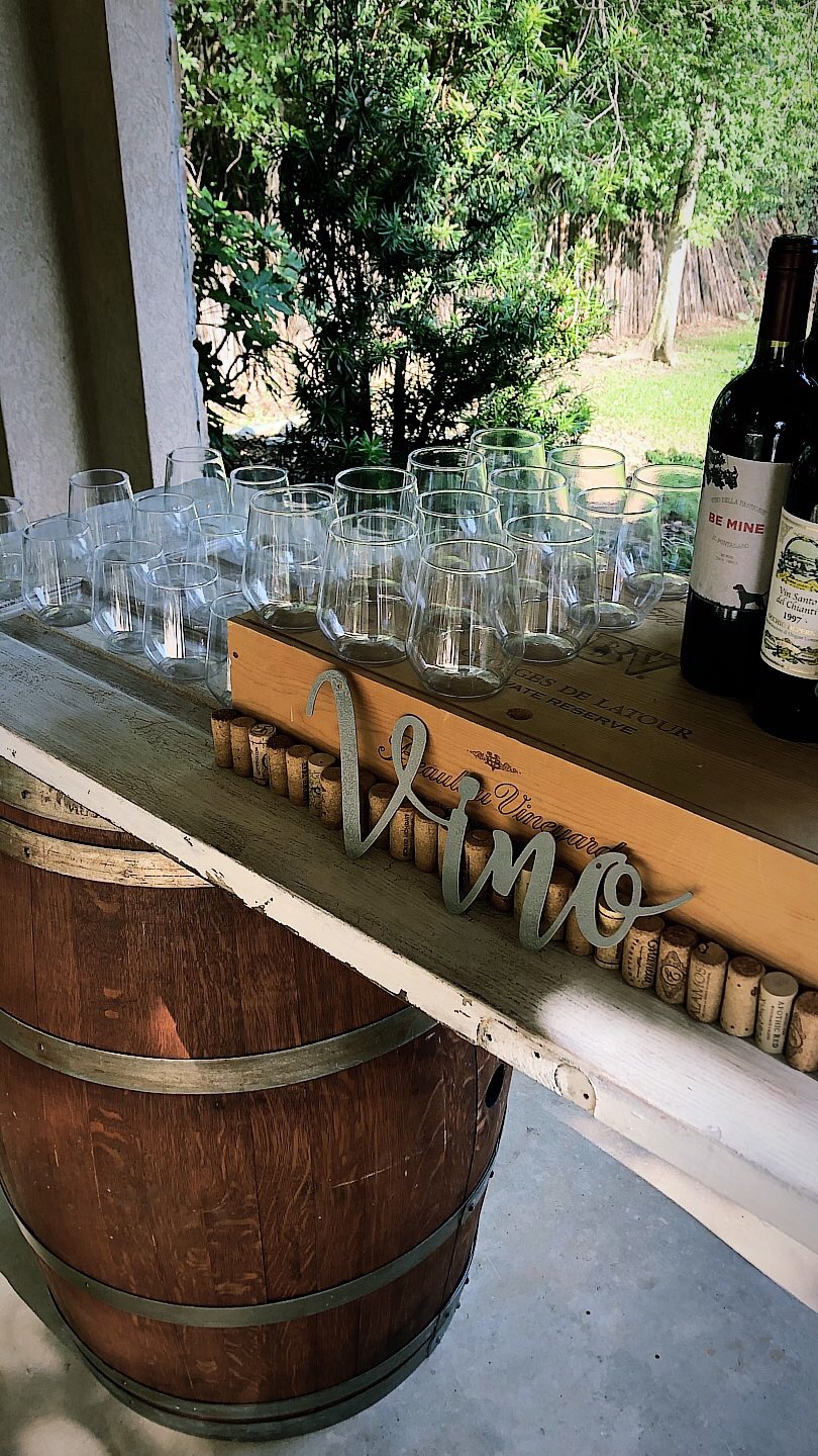 Wine Barrel Table for rent Dallas Edford Farmhouse