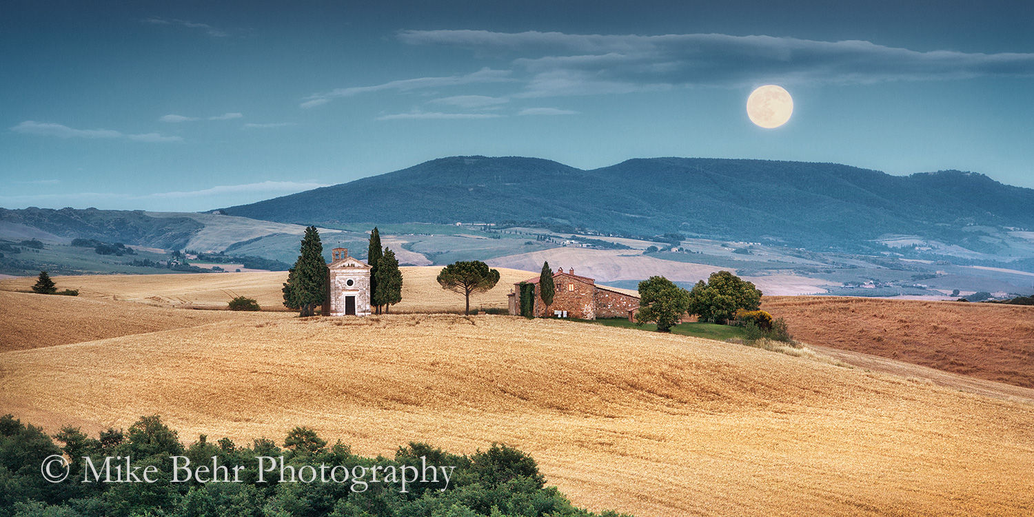 Strawberry Moon Over Tuscany